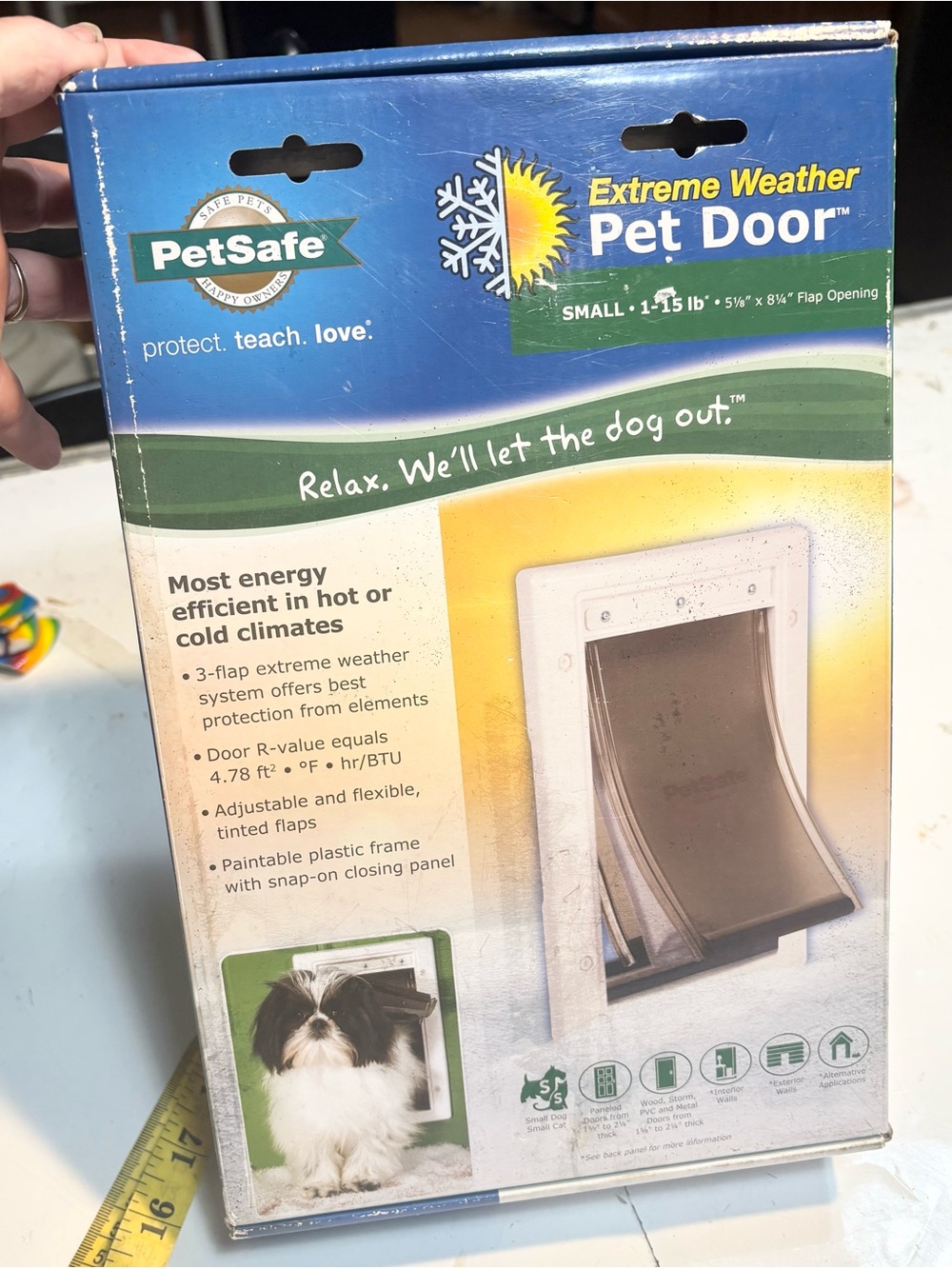 the PetSafe Extreme Weather Pet Door (Small size), a triple-flap